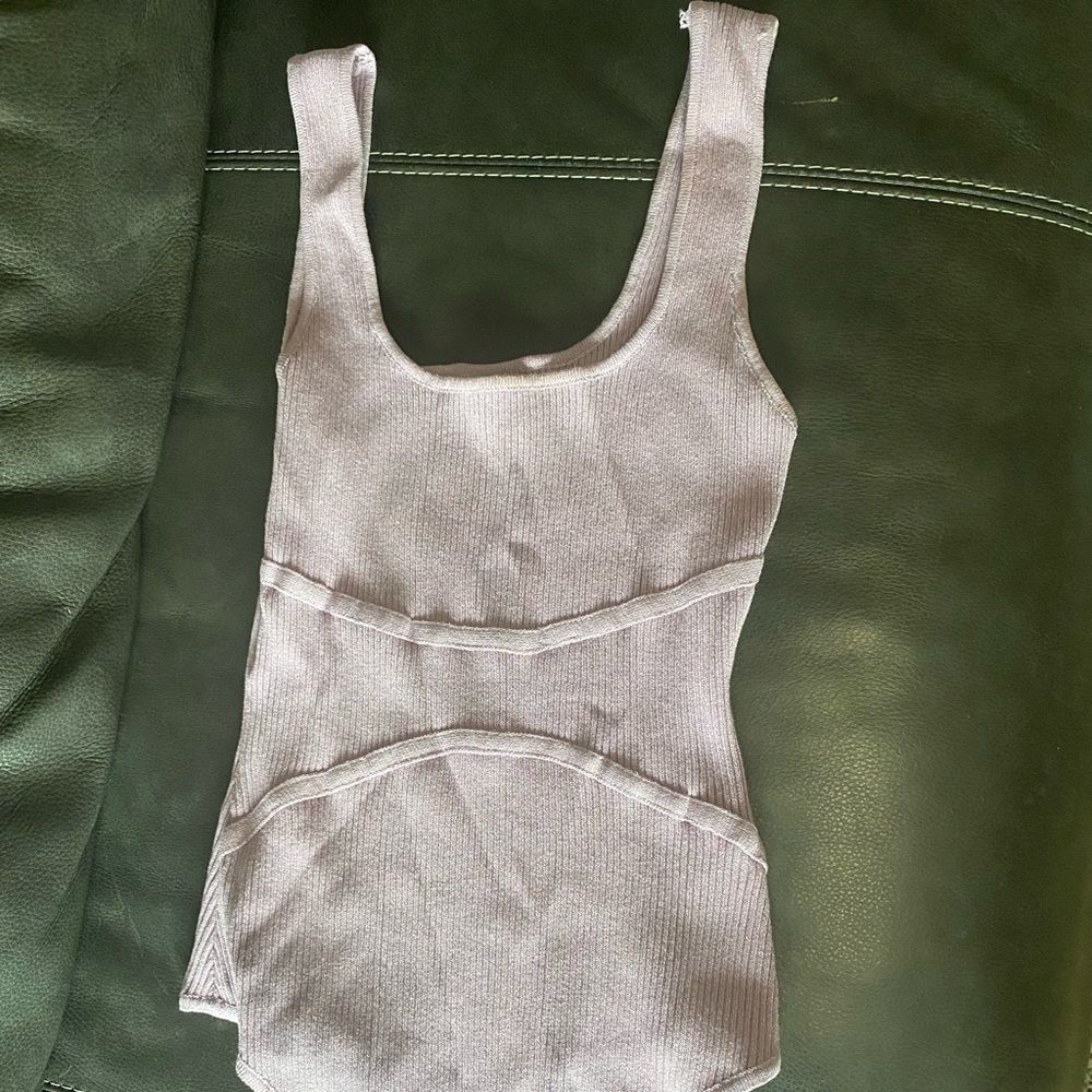 Purple ribbed bodysuit